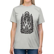 Load image into Gallery viewer, Campfire T-shirt - Outdoors T-shirt - Camping T-shirt - Forest T-shirt - Stars and Moon T-shirt - Wilderness T-shirt - Unisex Triblend Tee