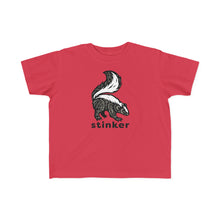 Load image into Gallery viewer, Skunk Toddler's Fine Jersey Tee - Toddler T-shirt - Kid Tees - Stinker Skunk Tee - Print on Demand