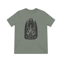 Load image into Gallery viewer, Campfire T-shirt - Outdoors T-shirt - Camping T-shirt - Forest T-shirt - Stars and Moon T-shirt - Wilderness T-shirt - Unisex Triblend Tee