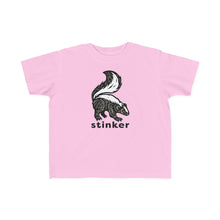 Load image into Gallery viewer, Skunk Toddler's Fine Jersey Tee - Toddler T-shirt - Kid Tees - Stinker Skunk Tee - Print on Demand