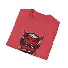 Load image into Gallery viewer, Red Devil on Unisex Softstyle T-Shirt - Print on Demand