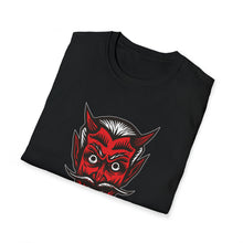 Load image into Gallery viewer, Red Devil on Unisex Softstyle T-Shirt - Print on Demand