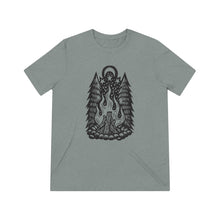 Load image into Gallery viewer, Campfire T-shirt - Outdoors T-shirt - Camping T-shirt - Forest T-shirt - Stars and Moon T-shirt - Wilderness T-shirt - Unisex Triblend Tee