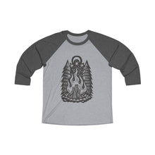 Load image into Gallery viewer, Campfire Baseball Tee - Campfire T-shirt - Outdoors Shirt - Forest Shirt - Camping Shirt - Unisex Tri-Blend 3\4 Raglan Tee