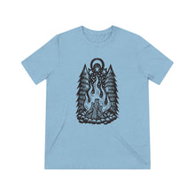 Load image into Gallery viewer, Campfire T-shirt - Outdoors T-shirt - Camping T-shirt - Forest T-shirt - Stars and Moon T-shirt - Wilderness T-shirt - Unisex Triblend Tee