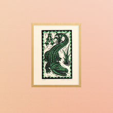 Load image into Gallery viewer, Alligator 8.5" x 11" Linocut Art Print