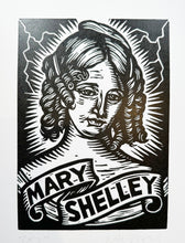 Load image into Gallery viewer, Mary Shelley 8.5x11 Linocut Portrait Print