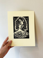 Load image into Gallery viewer, Mary Shelley Linocut Print on Ivory