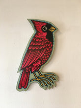 Load image into Gallery viewer, Cardinal Wood Art - Woodcut Print on Wood Cutout