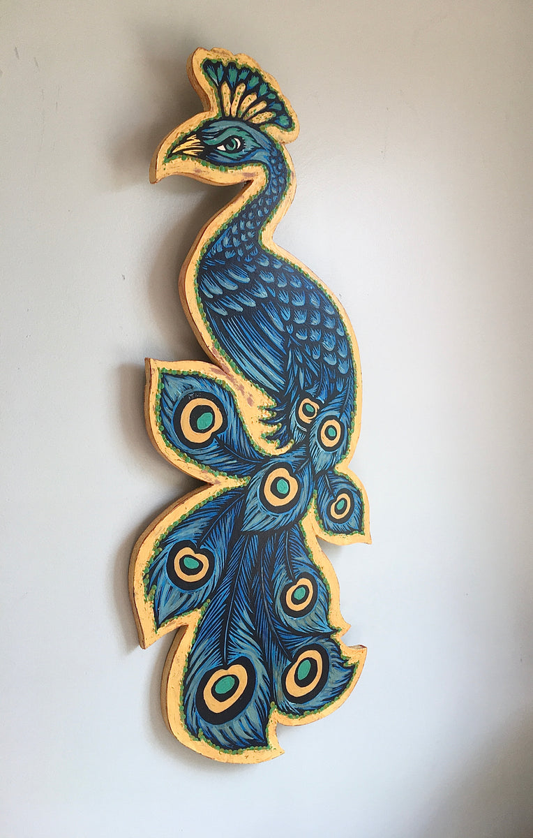 Rug Tufting Kit. Hand-drawn Peacock Wall Hanging Design With -  UK