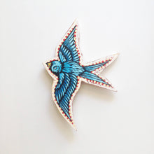 Load image into Gallery viewer, Swallow Bird Print on Wood Wall Art