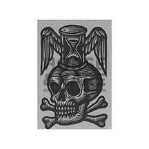 Load image into Gallery viewer, Memento Mori Postcard - Postcards - Paper - Skull Art - Death Art - Goth Art - Hand Printed Postcards - Linocuts - Stationery - Paper Goods