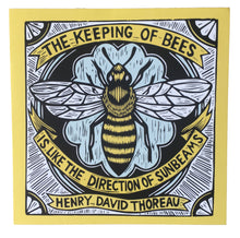 Load image into Gallery viewer, Honey Bee Art - Bee Art Print - Bee Home Decor - Bee Greeting Card - Small Art Print - Gifts for Bee Keepers - Henry David Thoreau Art Quote