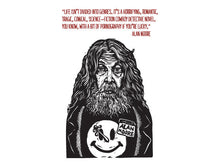 Load image into Gallery viewer, Postcard - Alan Moore Quote Postcard - Author Postcard - Card - Alan Moore Card - Author Quote - Author Quote Postcard - Writer Gift -