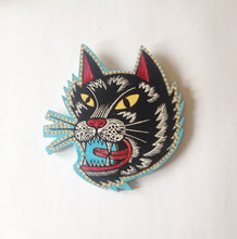 Load image into Gallery viewer, Black Cat Wall Art - Cutout Print on Wood