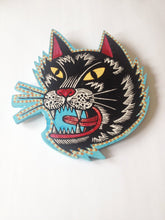 Load image into Gallery viewer, Black Cat Wall Art - Cutout Print on Wood