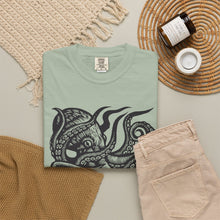 Load image into Gallery viewer, Octopus Linocut Art Graphic Unisex Garment-Dyed T-shirt