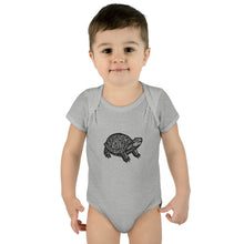 Load image into Gallery viewer, Turtle Linocut Graphic Infant Baby Rib Bodysuit