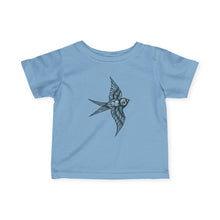 Load image into Gallery viewer, Blue Swallow Bird Graphic - 6M-24M Baby Fine Jersey Tee