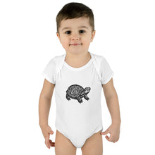 Load image into Gallery viewer, Turtle Linocut Graphic Infant Baby Rib Bodysuit