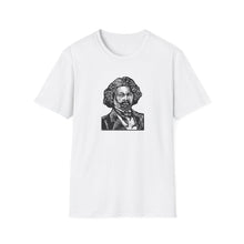 Load image into Gallery viewer, Frederick Douglass Linocut Portrait Print on Demand Unisex Softstyle T-Shirt