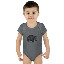 Load image into Gallery viewer, Turtle Linocut Graphic Infant Baby Rib Bodysuit