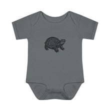Load image into Gallery viewer, Turtle Linocut Graphic Infant Baby Rib Bodysuit