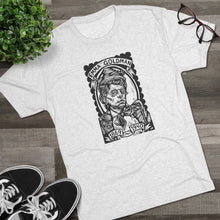 Load image into Gallery viewer, Emma Goldman Linocut Portrait on Unisex Tri-Blend Crew Tee