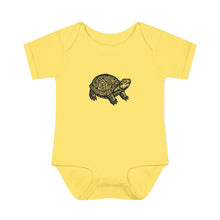 Load image into Gallery viewer, Turtle Linocut Graphic Infant Baby Rib Bodysuit