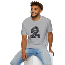 Load image into Gallery viewer, Frederick Douglass Linocut Portrait Print on Demand Unisex Softstyle T-Shirt