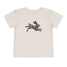 Load image into Gallery viewer, Leaping Rabbit Linocut Graphic Toddler Short Sleeve Tee