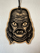 Load image into Gallery viewer, Creature from the Black Lagoon Holiday Ornament - Gilman Face Wooden Ornament - Halloween Ornament - Tree Ornament