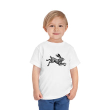 Load image into Gallery viewer, Leaping Rabbit Linocut Graphic Toddler Short Sleeve Tee