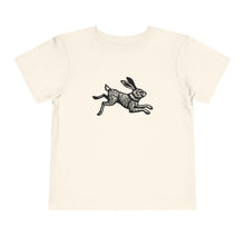 Load image into Gallery viewer, Leaping Rabbit Linocut Graphic Toddler Short Sleeve Tee