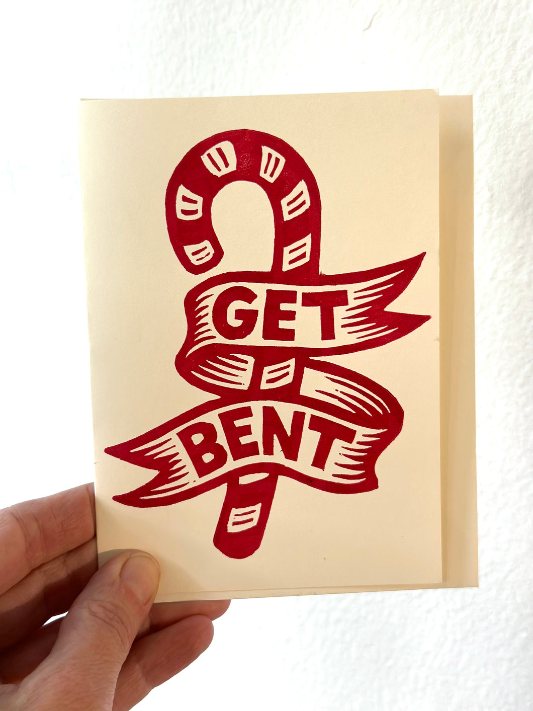 Get Bent - Candy Cane Christmas Card - Funny Christmas Cards - Snarky Holiday Cards - Letterpress Card