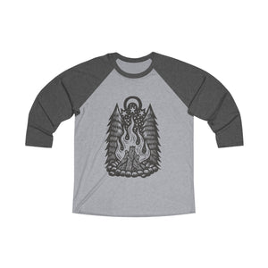Campire Baseball Tee - Campfire T-shirt - Outdoors Shirt - Forest Shirt - Camping Shirt - Unisex Tri-Blend 3\4 Raglan Tee