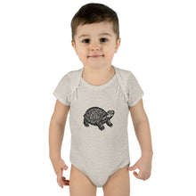 Load image into Gallery viewer, Turtle Linocut Graphic Infant Baby Rib Bodysuit