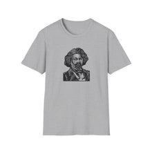 Load image into Gallery viewer, Frederick Douglass Linocut Portrait Print on Demand Unisex Softstyle T-Shirt