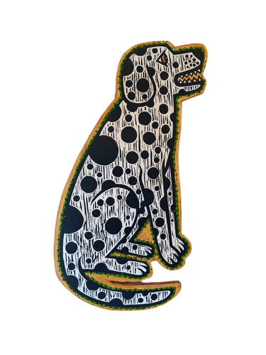 Spotted Dog Mixed Media Cutout Wall Art