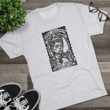 Load image into Gallery viewer, Emma Goldman Linocut Portrait on Unisex Tri-Blend Crew Tee