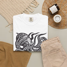 Load image into Gallery viewer, Octopus Linocut Art Graphic Unisex Garment-Dyed T-shirt