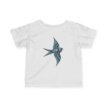 Load image into Gallery viewer, Blue Swallow Bird Graphic - 6M-24M Baby Fine Jersey Tee