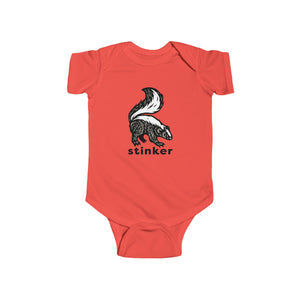 Little Stinker Skunk Onesie - Baby Infant Fine Jersey Bodysuit in Multi-Colors
