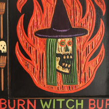 Load image into Gallery viewer, Burn Witch Burn Original Carved Wood Painting - Skull Art