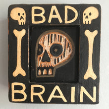 Load image into Gallery viewer, Bad Brain - Original Carved Wood Wall Art  - Skull Art