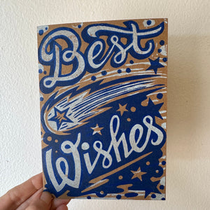 Best Wishes Card, Congratulations Card, Hand Printed Cards, Letterpress Cards, Linocut Cards