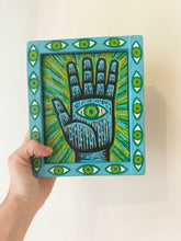 Load image into Gallery viewer, Blue Hamsa Original Art