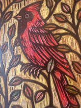 Load image into Gallery viewer, Cardinal Original Carved Wood Painting