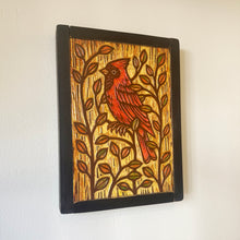 Load image into Gallery viewer, Cardinal Original Carved Wood Painting