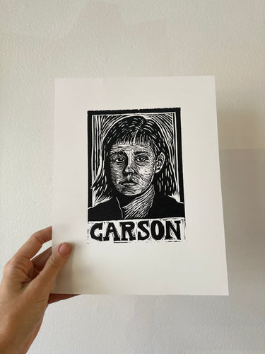 Carson McCullers Portait Linocut Art